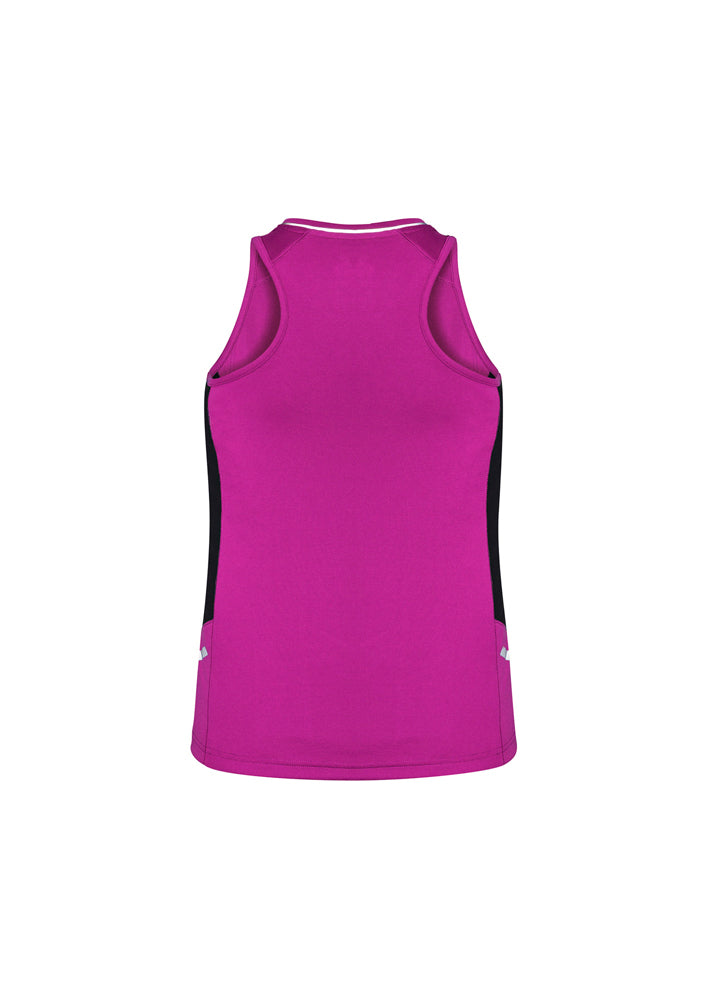 Biz Collection Ladies Renegade Singlet Magenta/Black/Silver