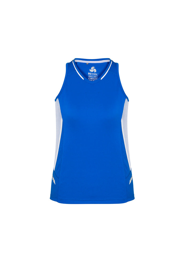 Biz Collection Ladies Renegade Singlet Royal/Navy/Fluoro Orange