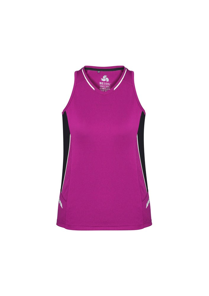 Biz Collection Ladies Renegade Singlet Red/White/Silver