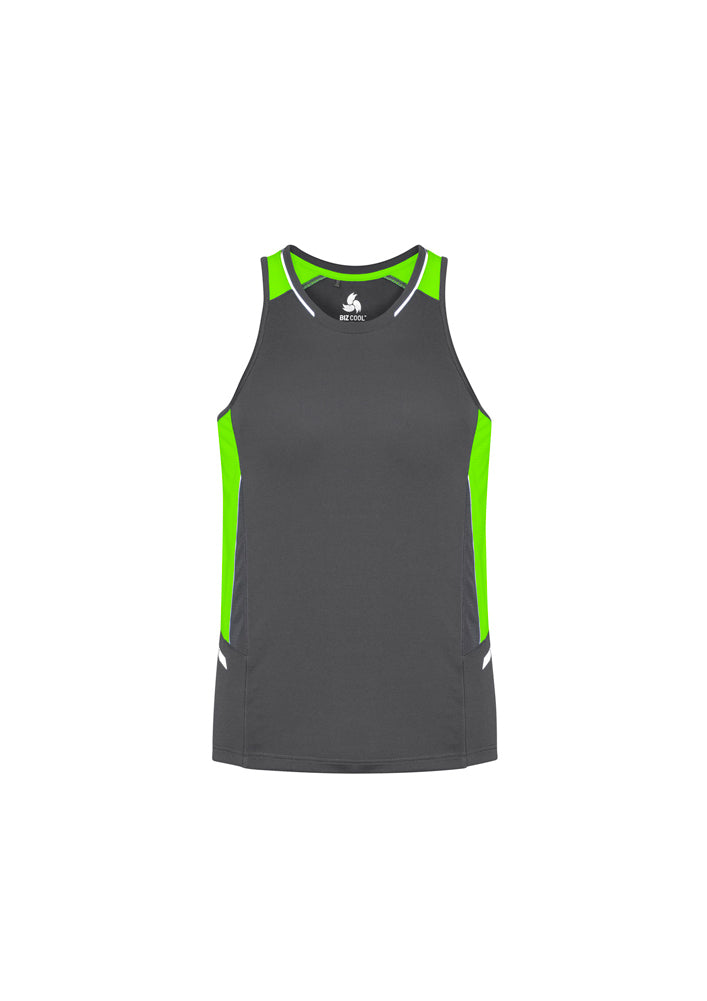 Biz Collection Mens Renegade Singlet Black/Teal/Silver