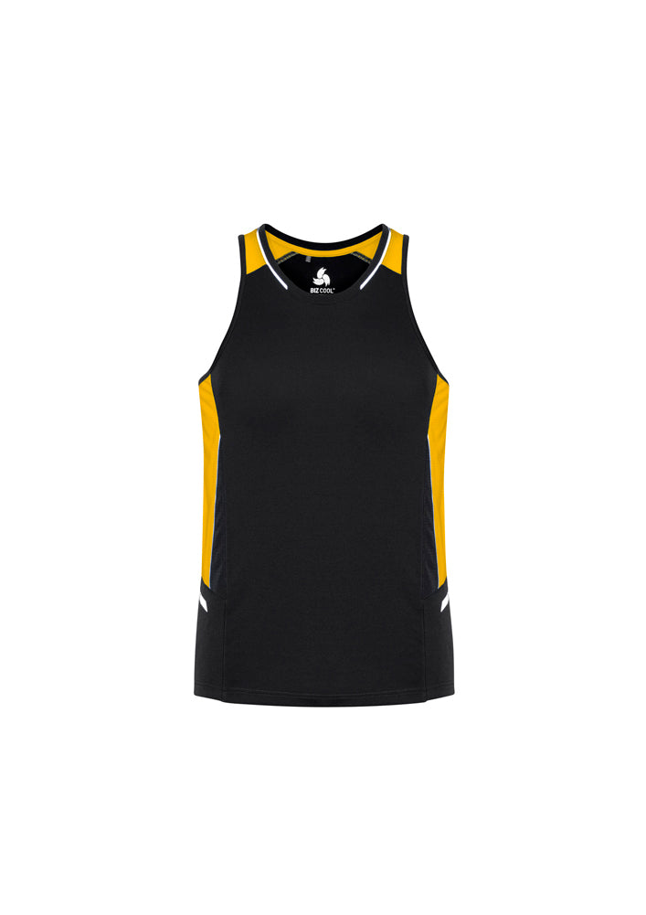 Biz Collection Mens Renegade Singlet Black/Teal/Silver