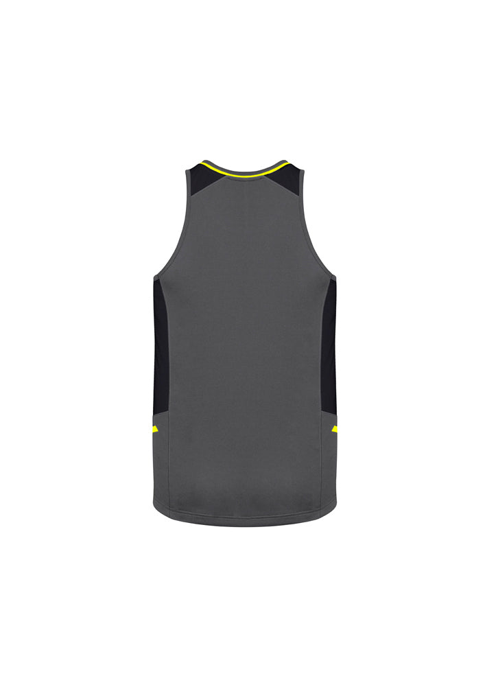 Biz Collection Mens Renegade Singlet Black/Gold/Silver