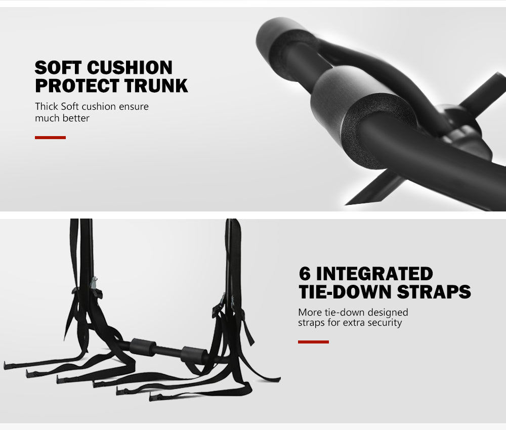 FIERYRED 3 Bike Bicycle Carrier Universal Trunk Foldable