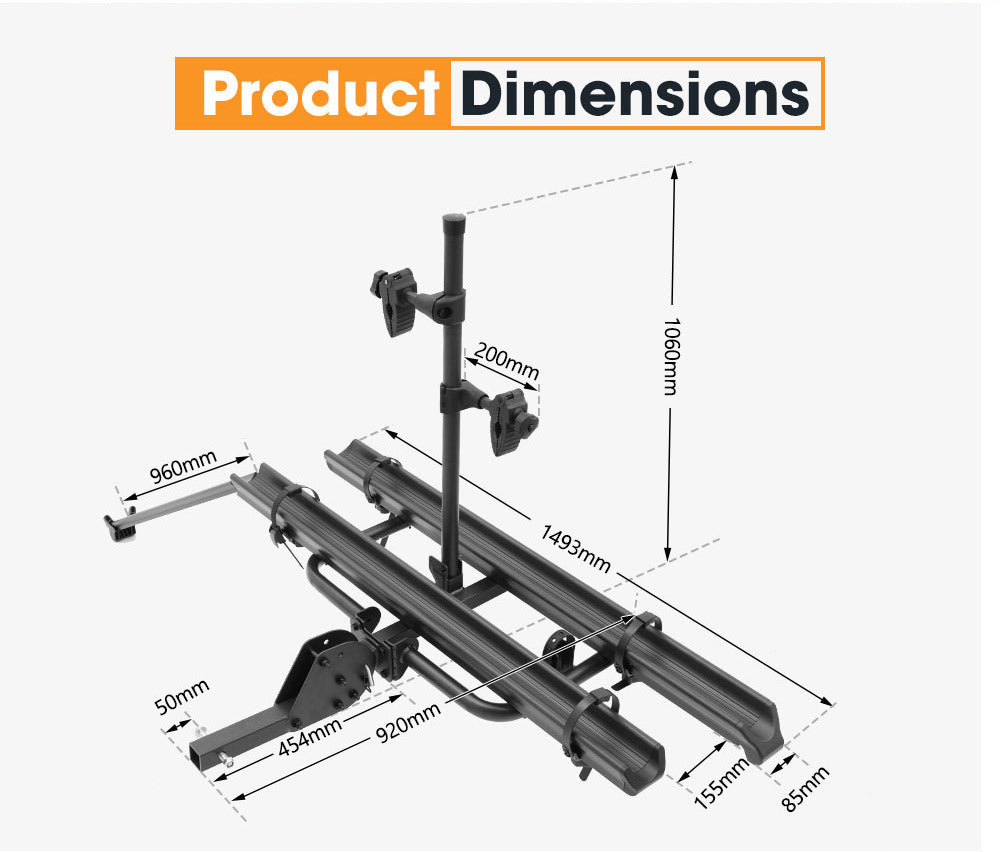 SAN HIMA 2 E-Bike Bicycle Carrier Rack Towbar Hitch 2" Receiver Mount Car Rear Rack