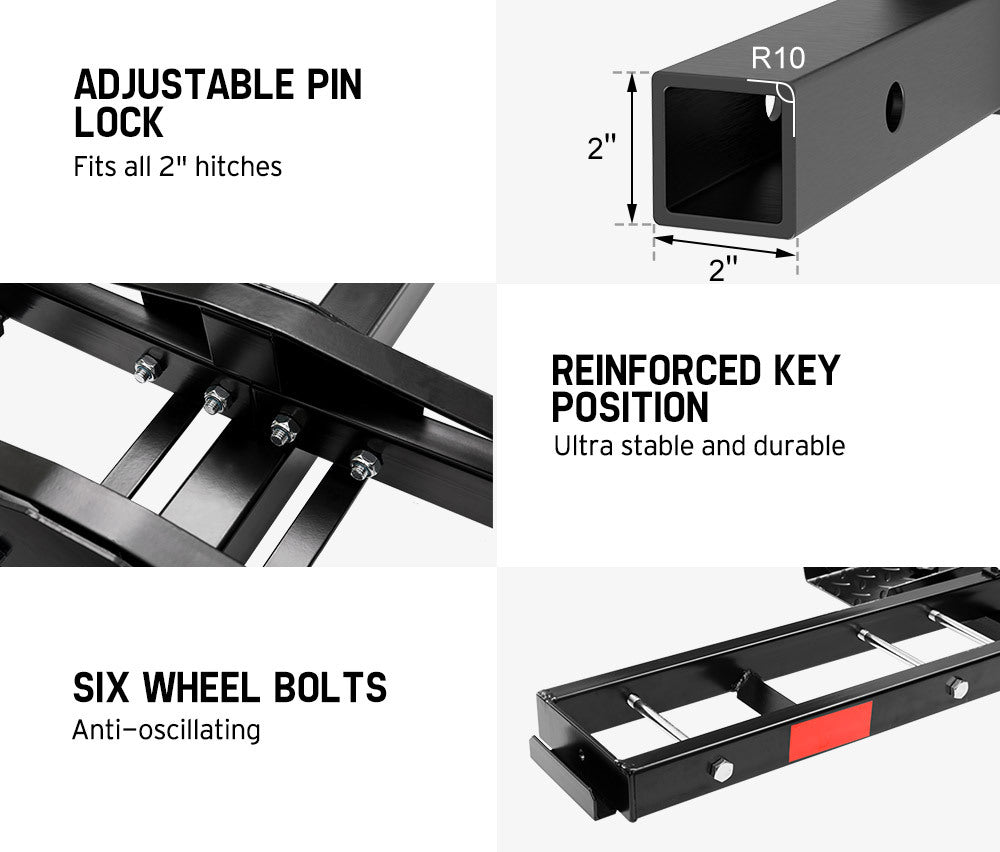 SAN HIMA Steel Motorcycle Motorbike Carrier 2" Towbar