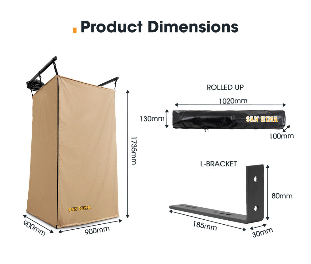 SAN HIMA Camping Shower Tent Awning Fold-Out Instant Ensuite Change Room