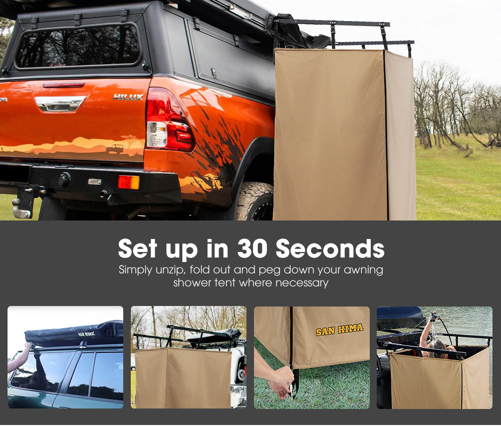 SAN HIMA Camping Shower Tent Awning Fold-Out Instant Ensuite Change Room