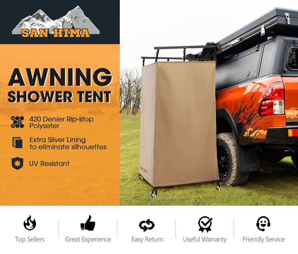 SAN HIMA Camping Shower Tent Awning Fold-Out Instant Ensuite Change Room