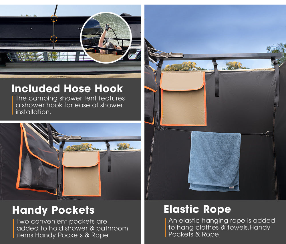 SAN HIMA Camping Shower Tent Awning Fold-Out Instant Ensuite Change Room