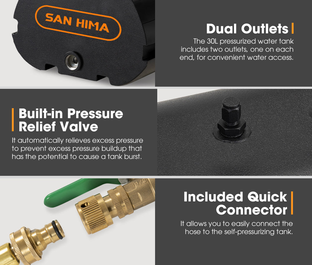 San Hima 30L Pressurized Water Tank Camper Trailers Caravans 4X4 4WD Truck