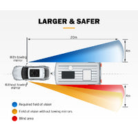 SAN HIMA Pair Extendable Towing Mirrors for Isuzu D-MAX MY2012-MY2019 Black