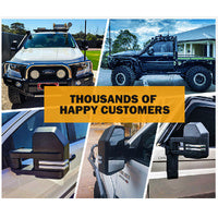 SAN HIMA Pair Extendable Towing Mirrors for Isuzu D-MAX MY2012-MY2019 Black