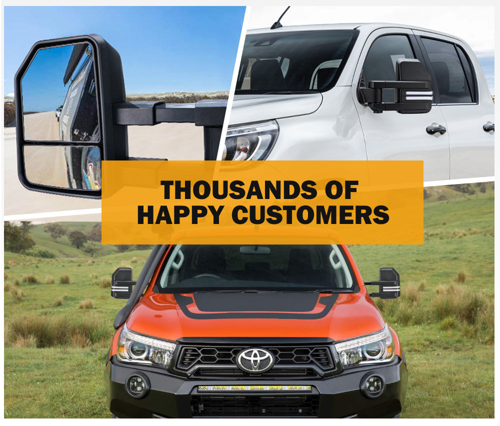 SAN HIMA Extendable Towing Mirrors for Toyota Hilux 2015-ON