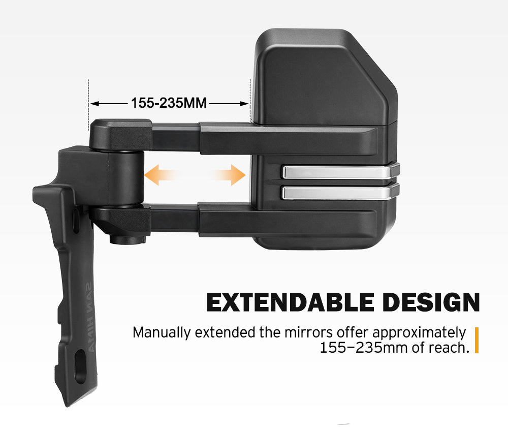 SAN HIMA Extendable Towing Mirrors for Toyota LandCruiser 70 75 76 78 79 Series