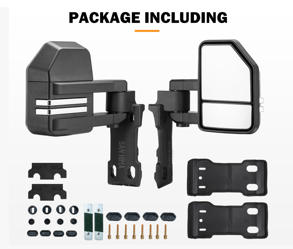 SAN HIMA Extendable Towing Mirrors for Toyota LandCruiser 70 75 76 78 79 Series
