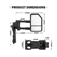 SAN HIMA Extendable Towing Mirrors for Toyota LandCruiser 70 75 76 78 79 Series