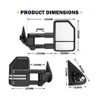 SAN HIMA Extendable Towing Mirrors for Mitsubishi Triton MQ/MR 2015 - ON