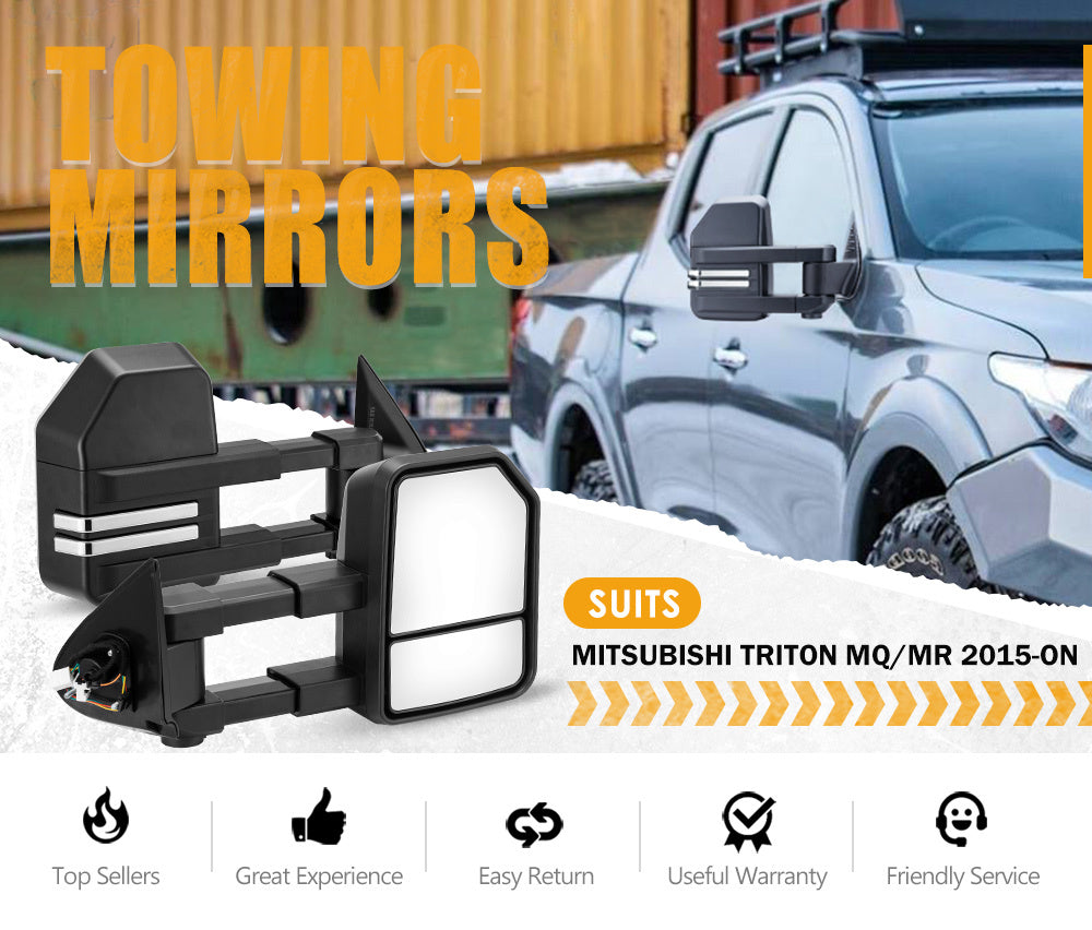 SAN HIMA Extendable Towing Mirrors for Mitsubishi Triton MQ/MR 2015 - ON