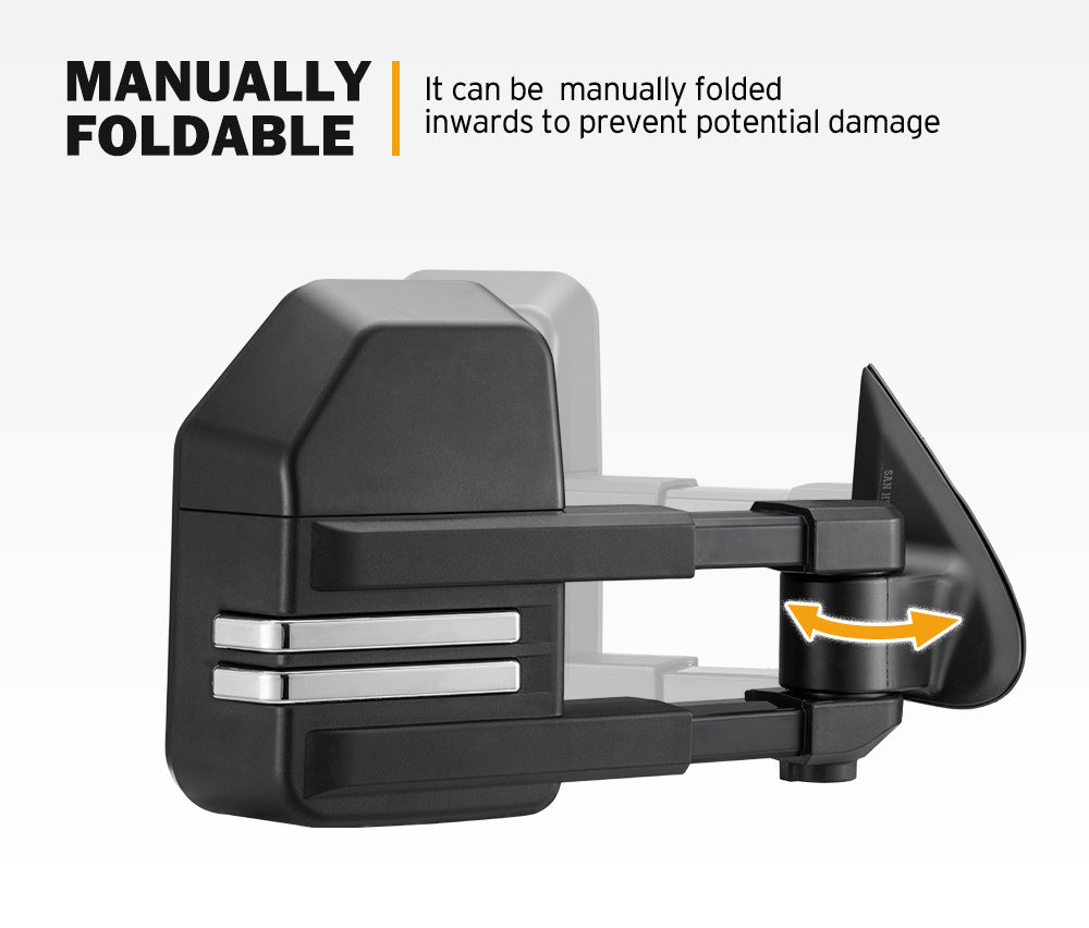 SAN HIMA Extendable Towing Mirrors for Mitsubishi Triton MQ/MR 2015 - ON