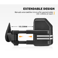 SAN HIMA Extendable Towing Mirrors for Mitsubishi Triton MQ/MR 2015 - ON