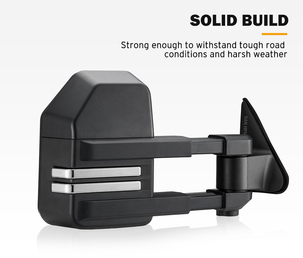 SAN HIMA Extendable Towing Mirrors fit NISSAN PATROL GU/Y61 1997-2016 Black