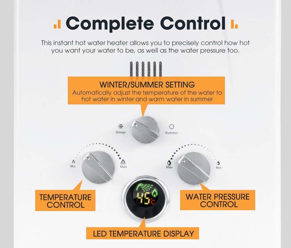 SAN HIMA Portable Gas Water Heater System 8L Outdoor Camping Shower Caravan