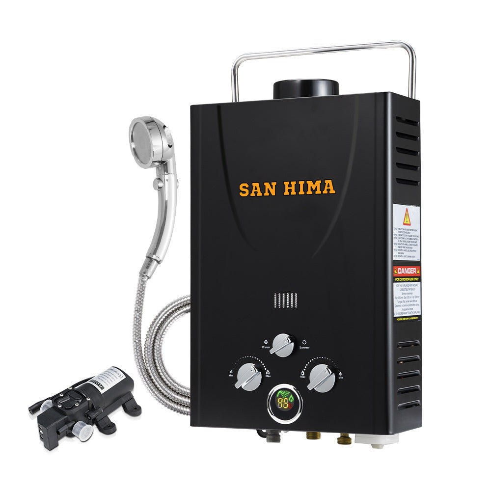 SAN HIMA Portable Gas Hot Water Heater System 8L Caravan Outdoor Camping Shower