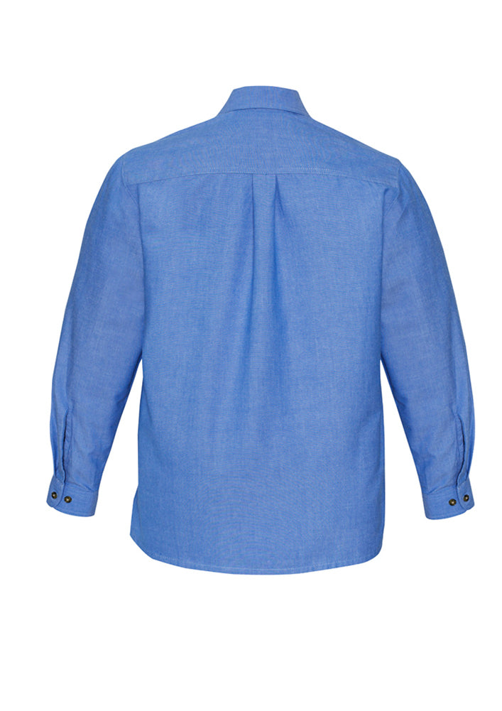 Biz Collection Mens Wrinkle Free Chambray Long Sleeve Shirt