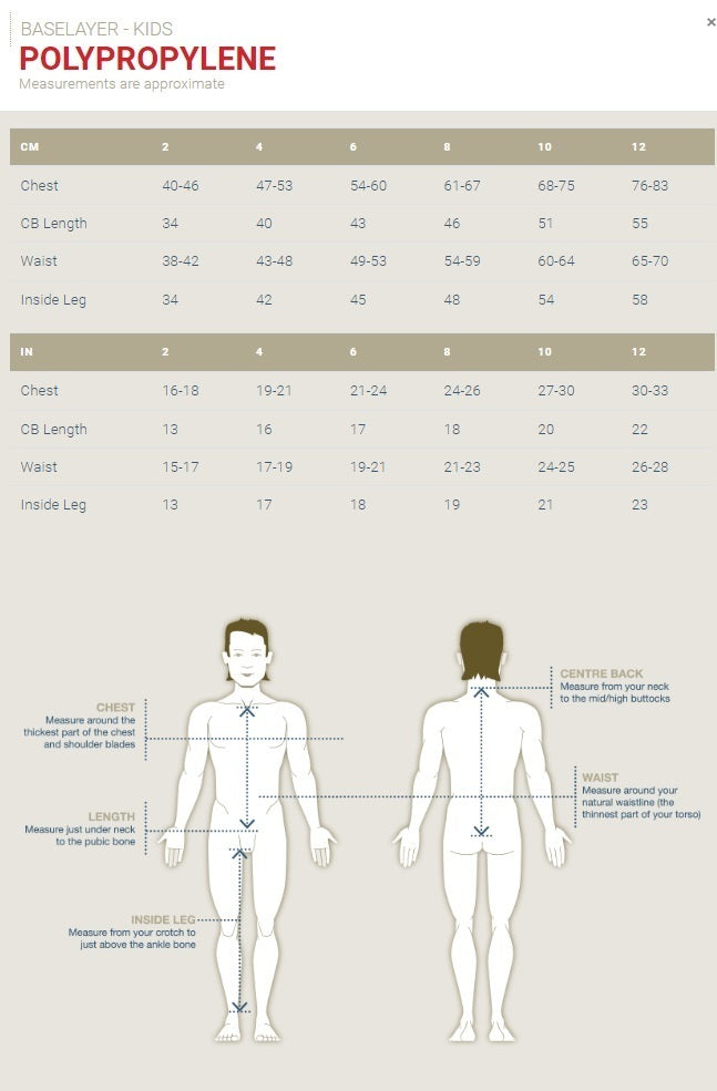 Sherpa Kids' Polypro Long sleeve Sleeve Crew Neck Thermal Top