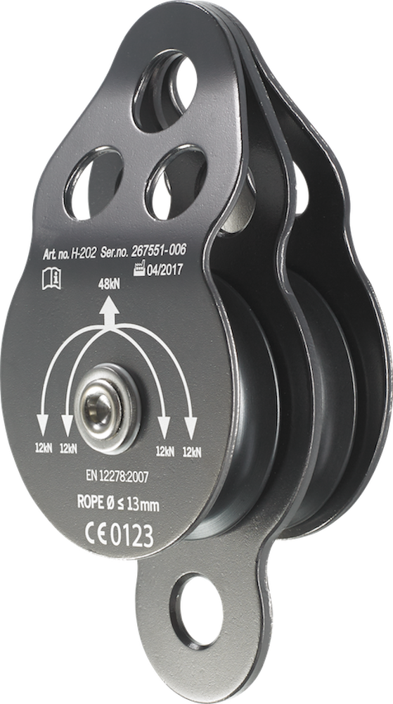 Castor Double Alloy 36kN Double Roll 260G 14mm Eye Max 14mm Rope