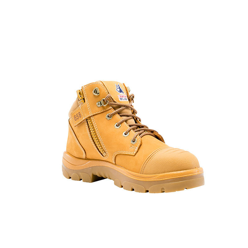 Steel Blue Parkes Zip TPU Outsole Scuff Cap Boots