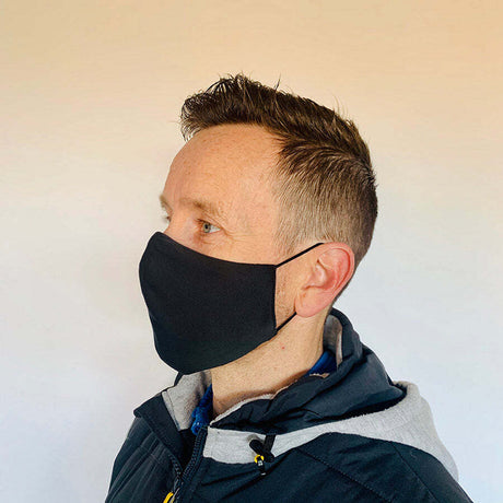 3ply reusable, washable cloth face mask, s-m, black