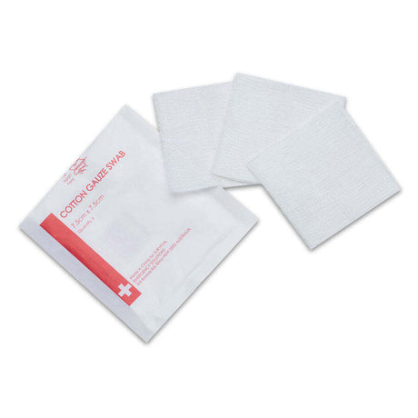 Cotton gauze swabs sterile 7.5cm x 7.5cm