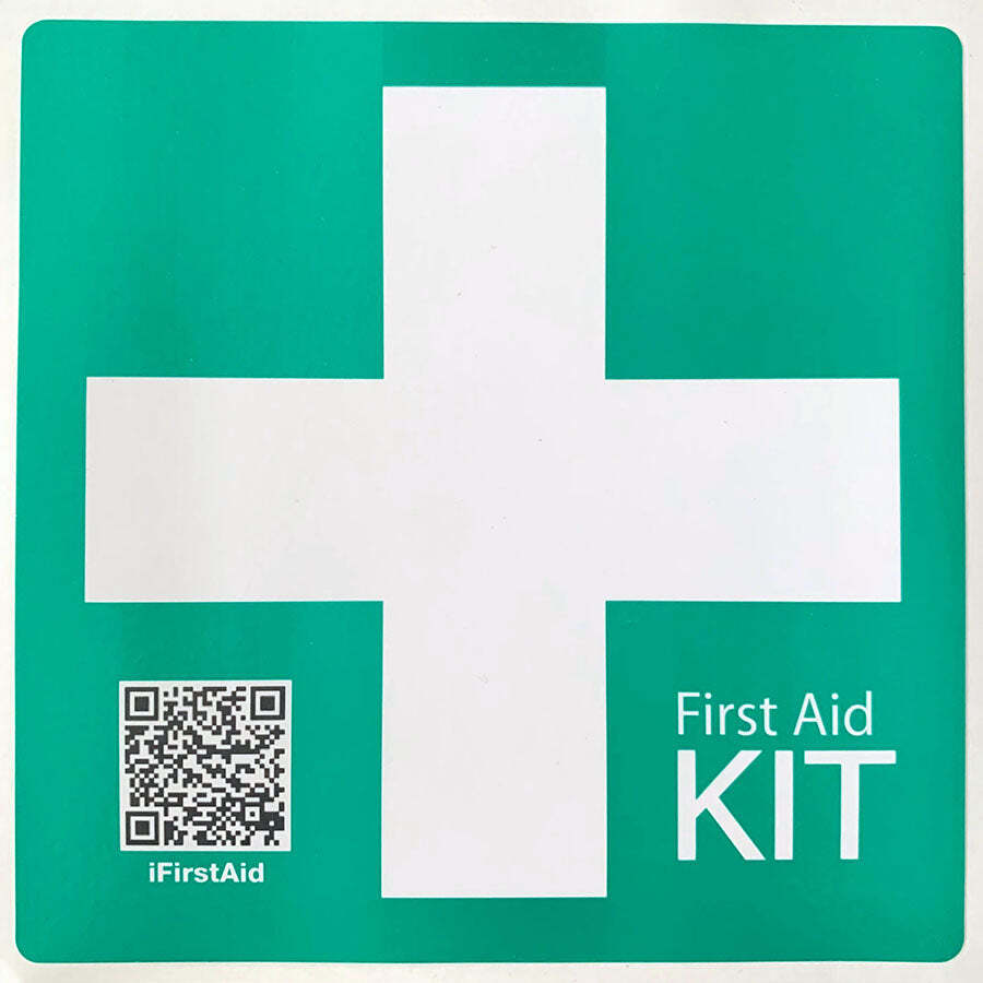 Compliant vehicle first aid sticker