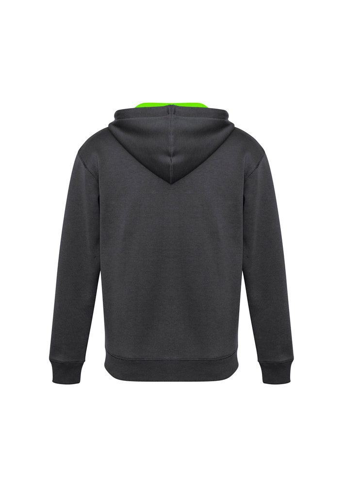 Biz Collection Adults Renegade Hoodie Grey/Fluoro Lime/Silver