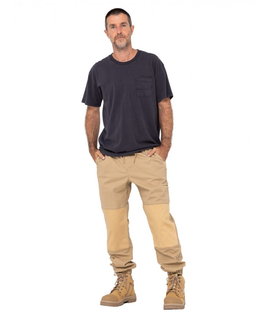 Heavy Lifts Elastic Cuffed Pant Colour Khaki