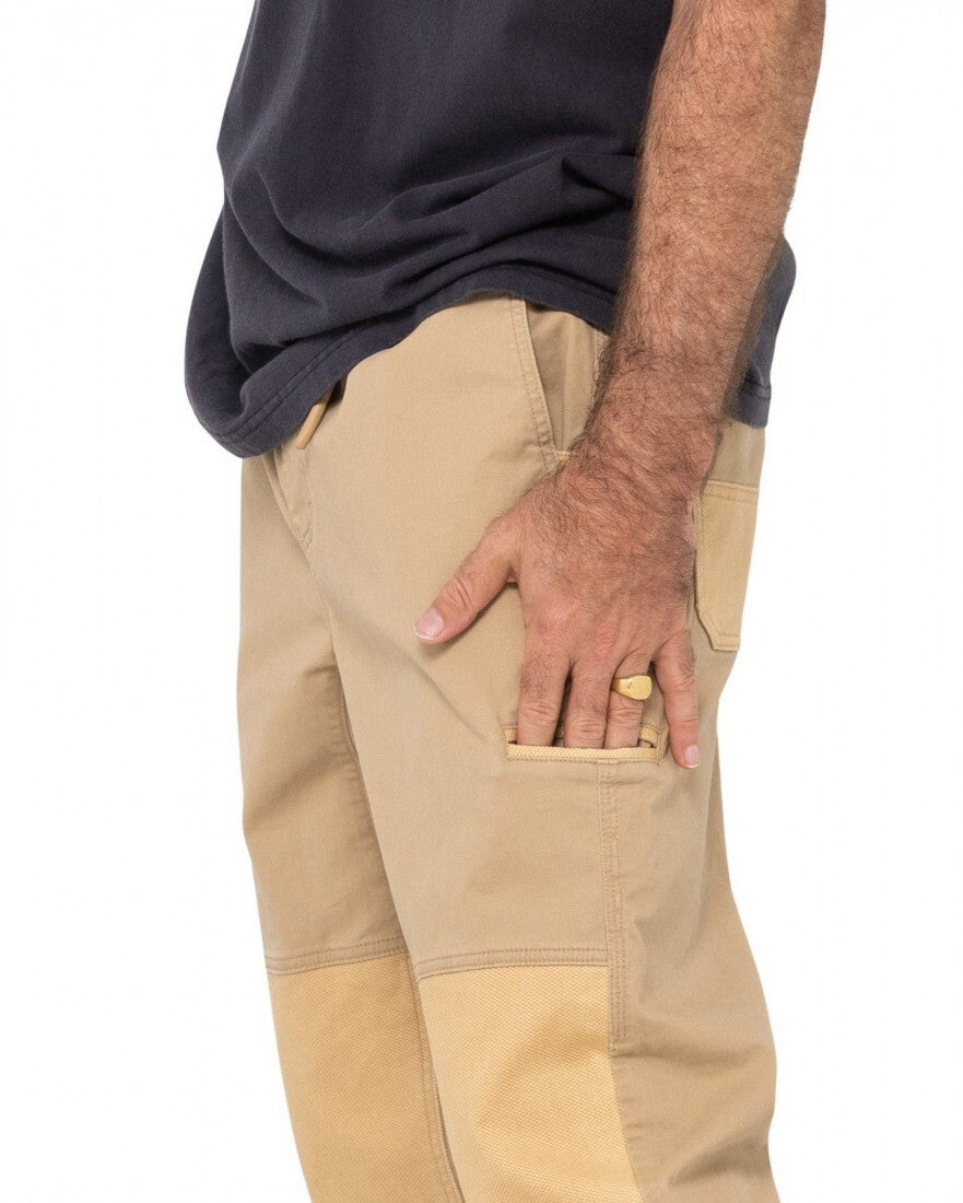 Heavy Lifts Elastic Cuffed Pant Colour Khaki