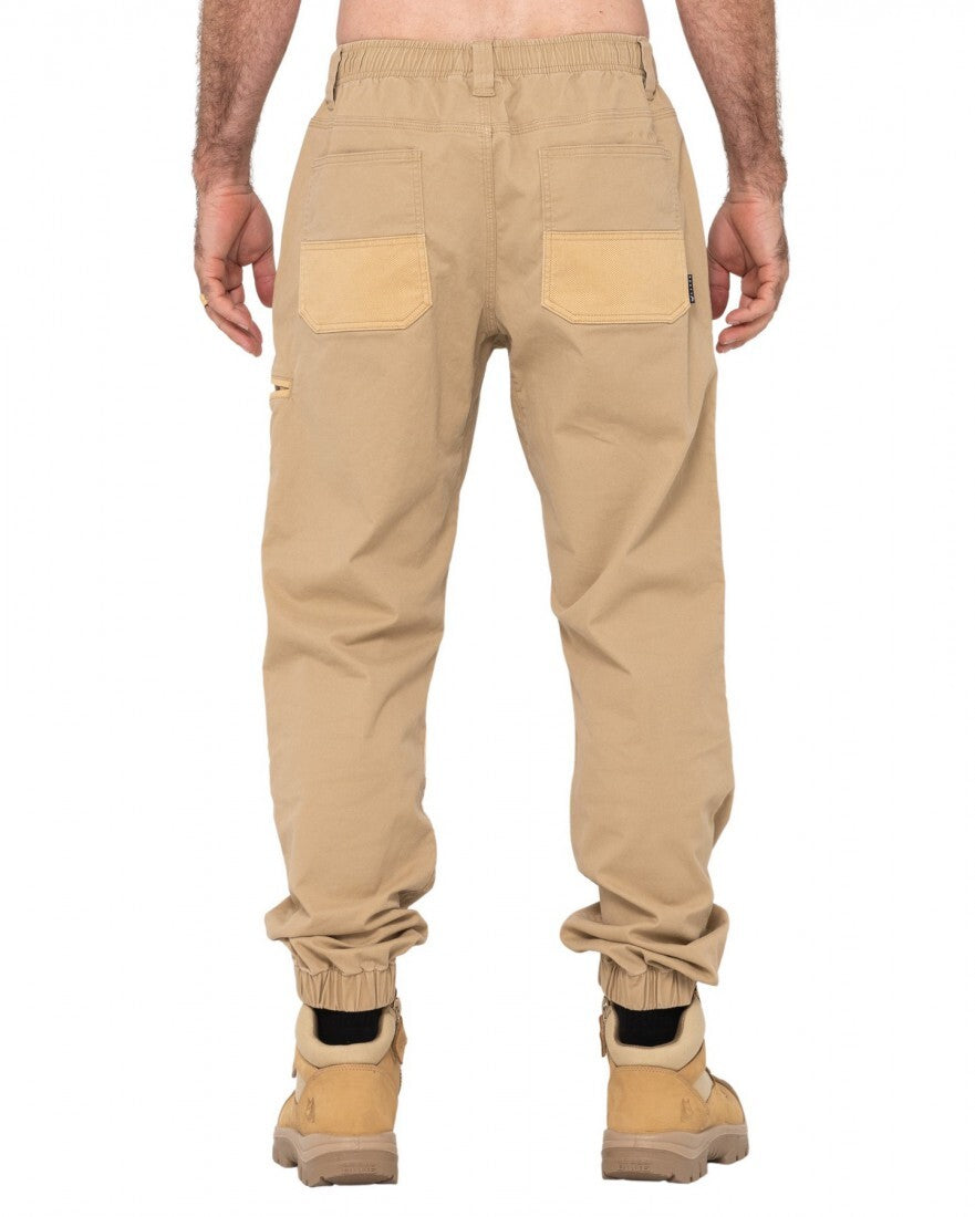 Heavy Lifts Elastic Cuffed Pant Colour Khaki