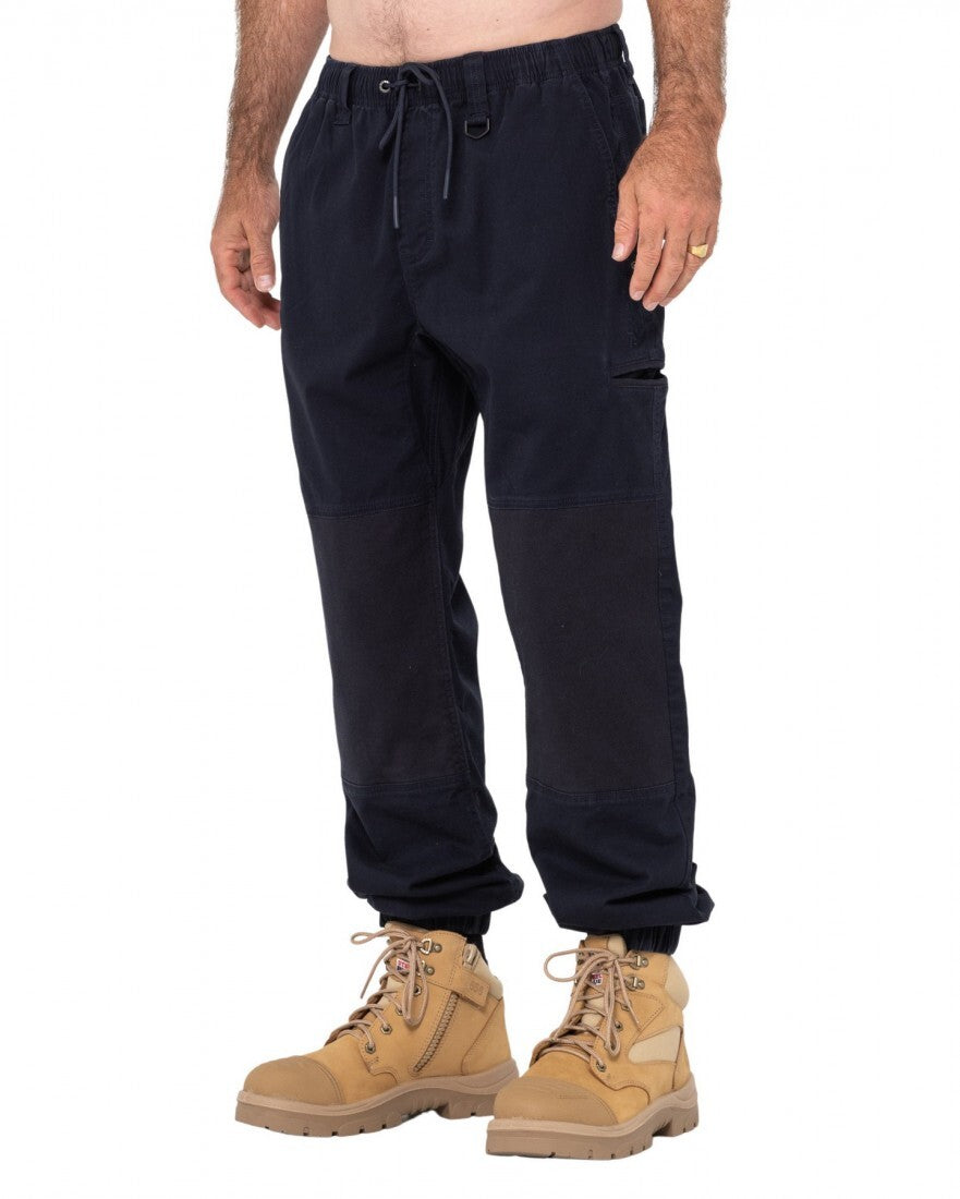 Heavy Lifts Elastic Cuffed Pant Colour Navy Blue