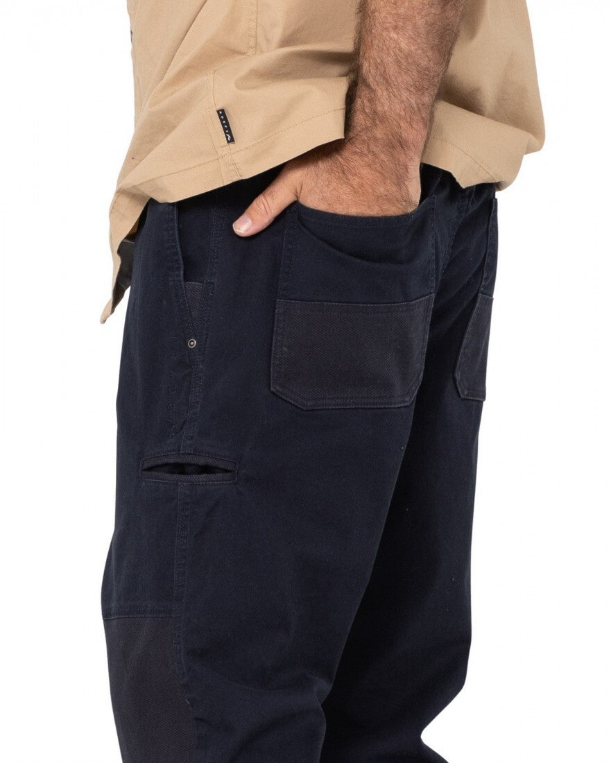 Heavy Lifts Elastic Cuffed Pant Colour Navy Blue