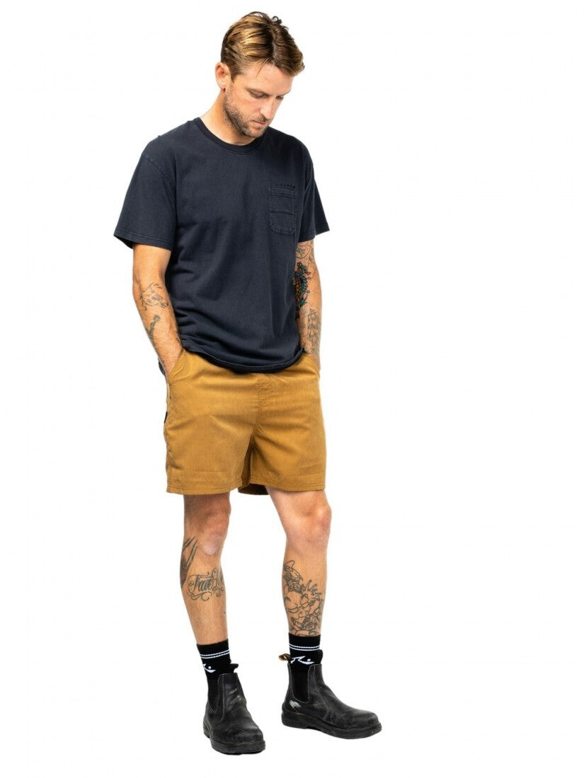 Elbow Grease Short Sleeve Tee Colour Navy Blue