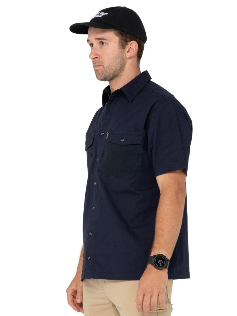 Pressure Short Sleeve Shirt Colour Navy Blue