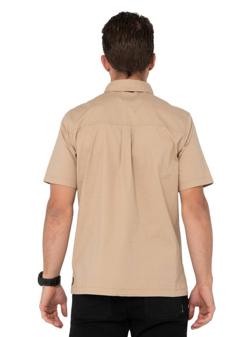 Grindstones Short Sleeve Shirt Colour Khaki