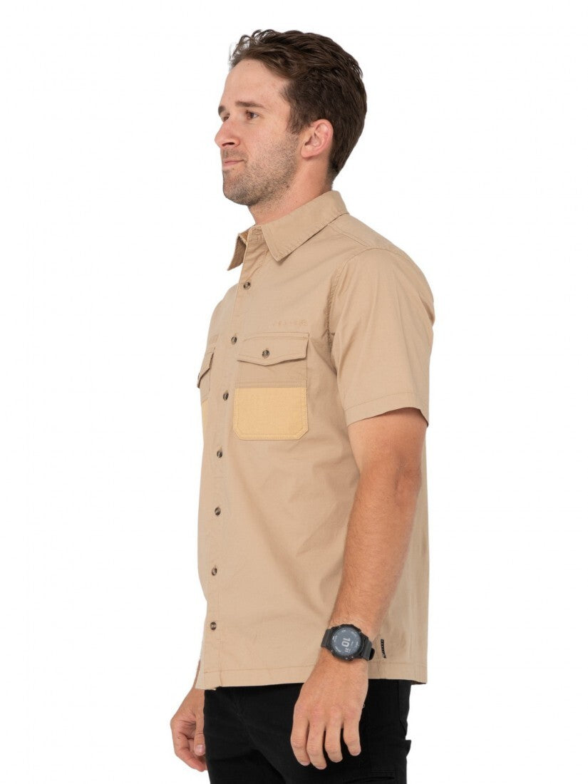 Grindstones Short Sleeve Shirt Colour Khaki