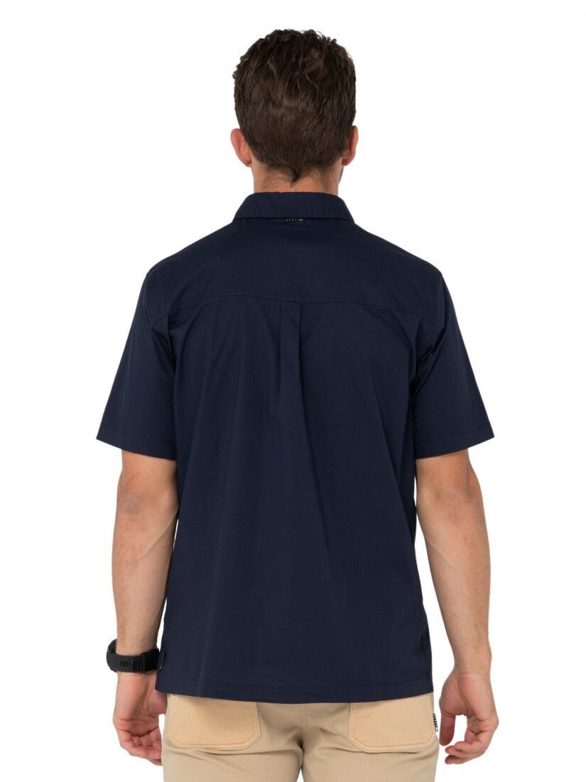 Grindstones Short Sleeve Shirt Colour Navy Blue