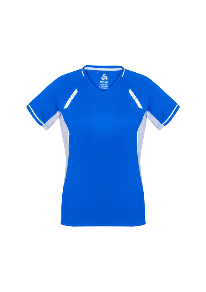 Biz Collection Ladies Renegade Tee Navy/Sky/Silver