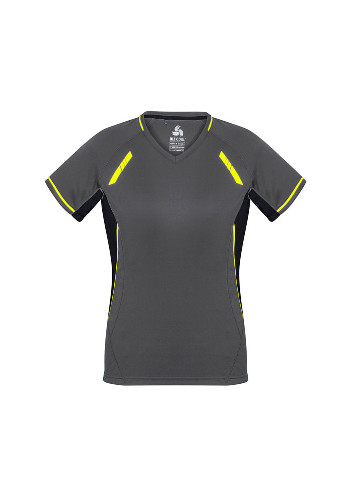 Biz Collection Ladies Renegade Tee Black/White/Silver