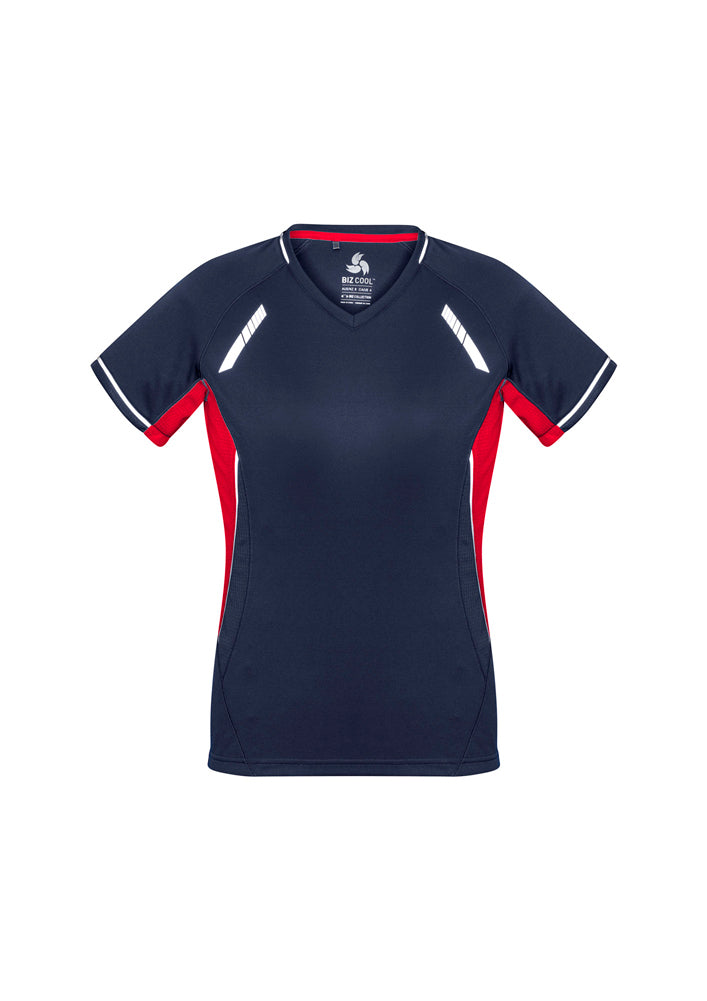 Biz Collection Ladies Renegade Tee Navy/Sky/Silver