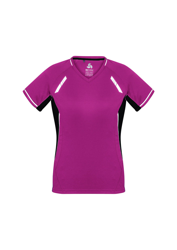 Biz Collection Ladies Renegade Tee Royal/White/Silver