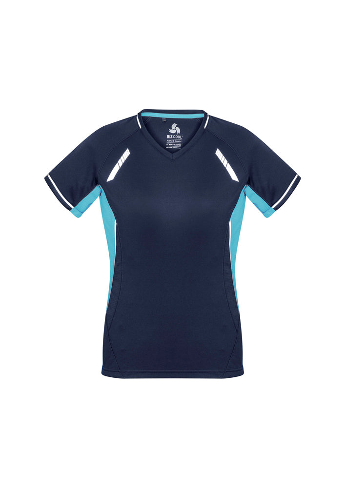 Biz Collection Ladies Renegade Tee Royal/White/Silver